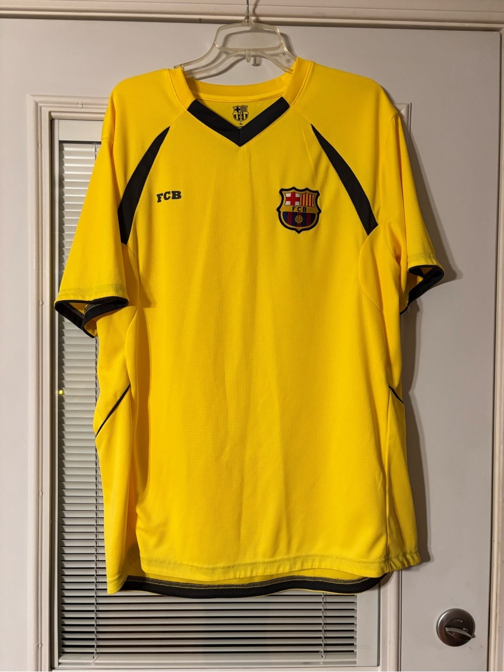 FCB Men's Yellow Short-Sleeve Soccer Jersey